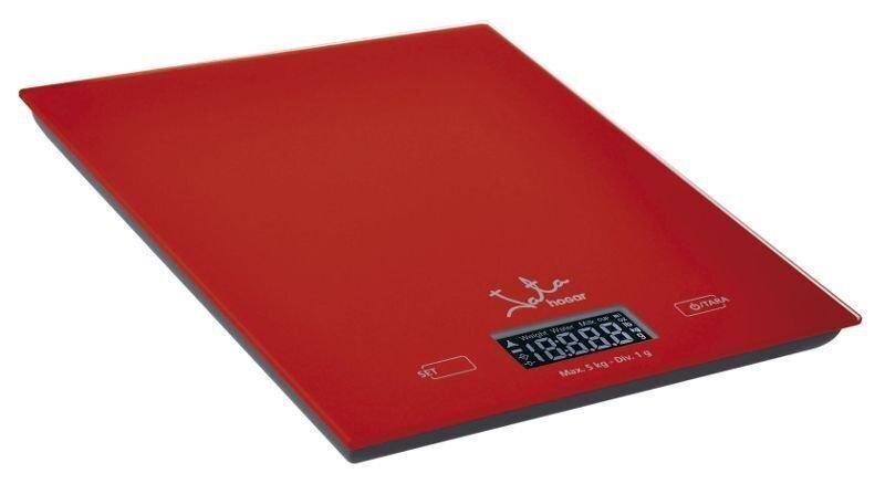 Keittiövaaka LCD-näyttö - JATA - Malli 729R - Väri Punainen - Mitat 190x210x30 mm - 495 g