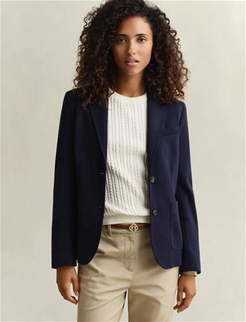 GANT Slim Pique Blazer - Navy - 46