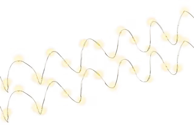 Pro 2 x Silver wire light chain with 20 LEDs incl.timer