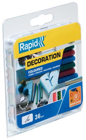 Rapid Glue D7x90mm Glitter R/B/G 36 pcs