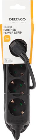 Deltaco GT-0421 Power Strip - 3 m