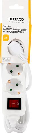 Aurdel power strip - child protected earthed with power switch - 3680 Watt