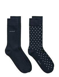 GANT Dot And Solid Socks 2-Pack - Grey - 43-45