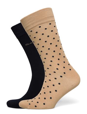GANT Dot And Solid Socks 2-Pack - Grey - 43-45