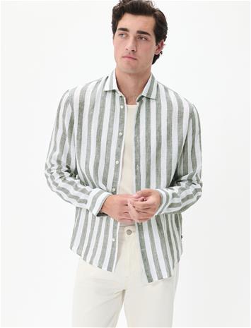 Matinique Mamarc Short Tops Shirts Linen Shirts Green Matinique