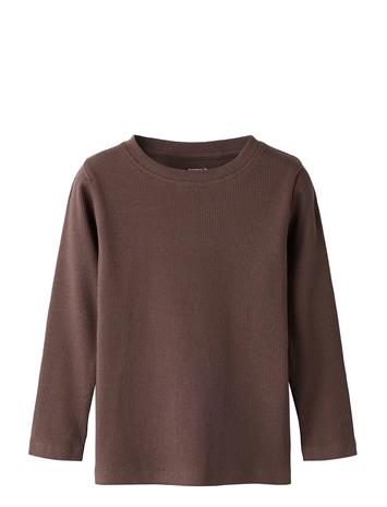 name it Nmfdilia Ls Slim Top - Brown - 116