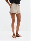 Malina Jovie Fringe Trimmed Boucle Shorts - Beige - 44