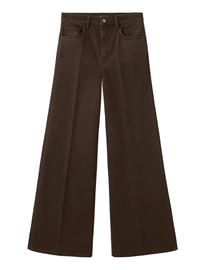 Mango High-Waisted Wideleg Jeans - Brown - 48