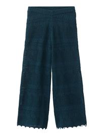 Mango Cotton Openwork Knit Pants - Navy - 7-8
