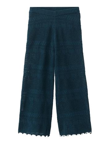 Mango Cotton Openwork Knit Pants - Navy - 7-8