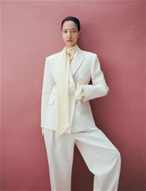 Mango Fitted Double-Breasted Blazer - Cream - XS