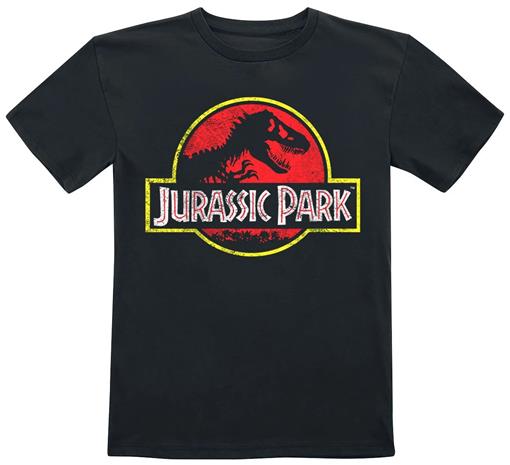 Jurassic Park - Kids - Distressed Logo - T-paita - Lapset - Musta