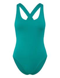 Speedo Solid Scoop Neck Swimsuit - Green - XXL