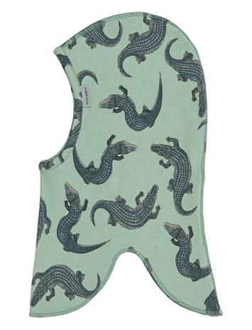 mikk-line Viscose Elastane Balaclava Aop - Green - 122/128