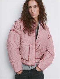 Mango Contrast Piping Quilted Jacket - Cream - XL