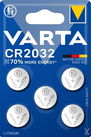 Varta CR2032 -batteri, 3 V, 5 st, lithium