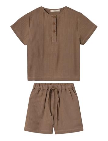 Fliink Cha Cha Short Set - Brown - 110 – kuva 2/8