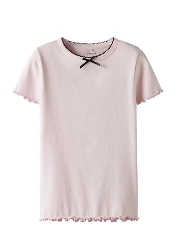 name it Nkffiona Ss Slim Top Pb - White - 158-164