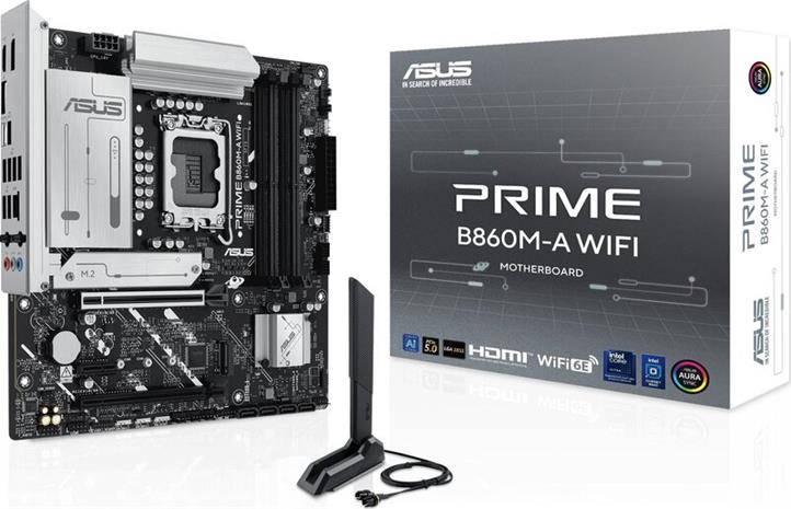 ASUS PRIME B860M-A WIFI Emolevy - Intel B860 - Intel LGA1851 socket - DDR5 RAM - Micro-ATX