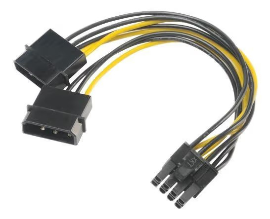 Akasa - power adapter - 4 PIN internal power to 8 pin PCIe power (6+2) - 15 cm
