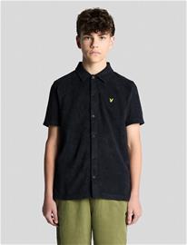 Lyle & Scott Ss Towelling Shirt - Cream - 170-176