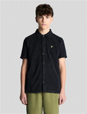 Lyle & Scott Ss Towelling Shirt - Cream - 170-176