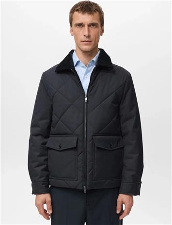 Mango Quilted Water Repellent Jacket - Navy - XL