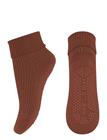 Melton Melton Wool Socks - Anti-Slip - Brown - 23/26