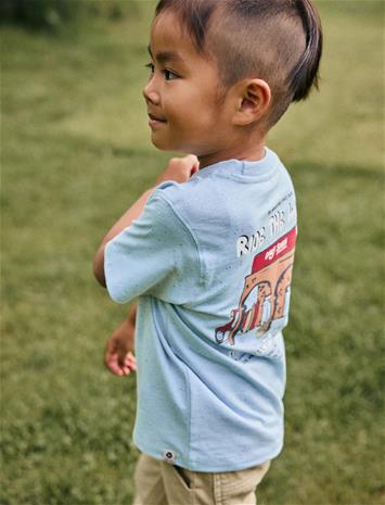 Daily 7 T-Shirt Backprint - Blue - 140