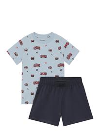 Minymo T-Shirt+Short Set Aop - Blue - 128
