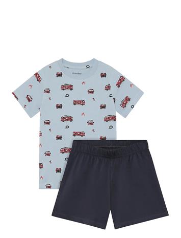 Minymo T-Shirt+Short Set Aop - Blue - 128