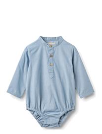 Wheat Romper Shirt Victor - Blue - 92