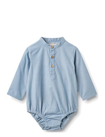 Wheat Romper Shirt Victor - Blue - 92
