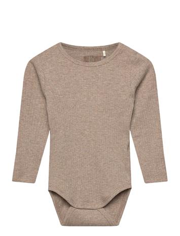 Huttelihut Body Ls Rib - Beige - 92