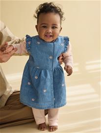 Minymo Dress Ss Emb. Chambray - Blue - 92