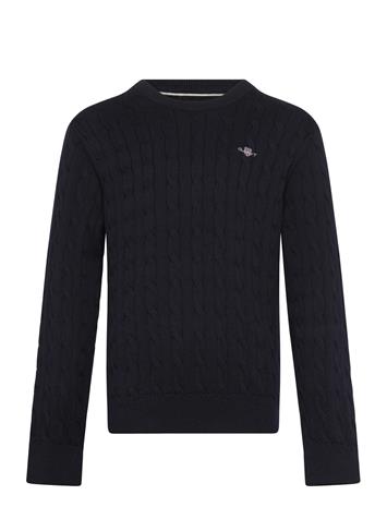 Gant Kids Shield Cotton Cable Neck Sweater - Navy - 176