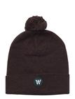 WOOD WOOD Kai Kids Pom Pom Beanie - Brown - ONE SIZE