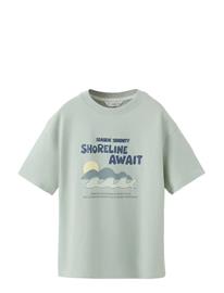 Mango Printed Cotton-Blend T-Shirt - Green - 13-14