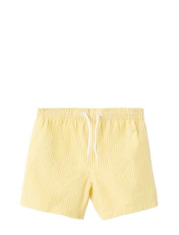 Mango Striped Drawstring Swimsuit - Yellow - 4-5