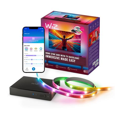 WiZ Sync Box ja TV-taustavalonauha, 75"-85" – kuva 4/8