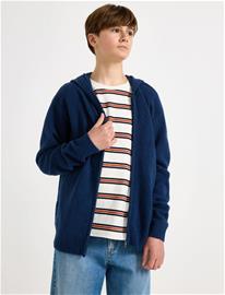 Lindex Sweatshirt Zip Hood Knitted - Navy - 170