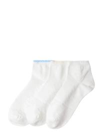 Lindex Socks 3P Pointelle High Ankle - White - 31/33