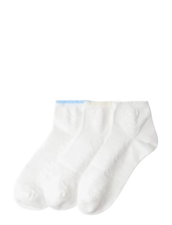 Lindex Socks 3P Pointelle High Ankle - White - 31/33