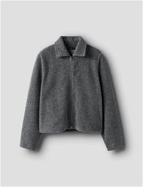 LMTD Nlfbaria Ls Short Zip Jacket - Grey - 170-176