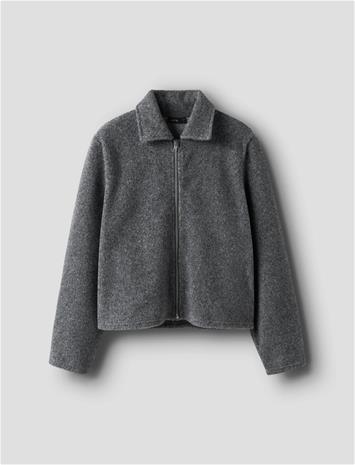 LMTD Nlfbaria Ls Short Zip Jacket - Grey - 170-176