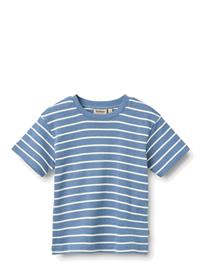 Wheat T-Shirt S/S Fabian - Blue - 152