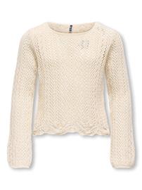 Kids Only Kognola Wa Life L/S Pullover Knt - Cream - 158-164