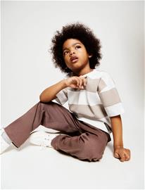 Mango 100% Cotton Striped T-Shirt - Beige - 5-6