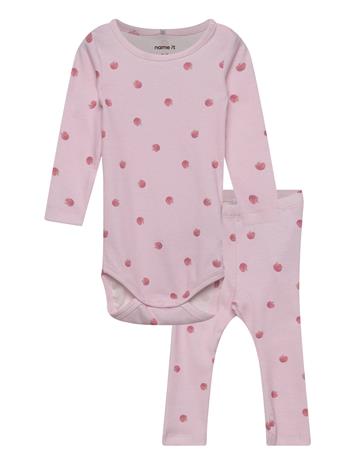name it Nbffoapple Ls Body Set - Pink - 86