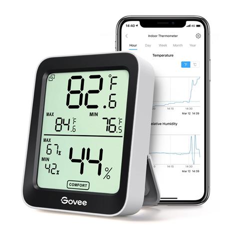 Govee Bluetooth Thermometer Hygrometer with Screen, Valaisimet